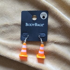 Spencer's traffic cone dangling earrings